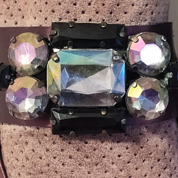 GADEA By Lodi Rhinestone Purple/Burgandy Suede Chunky Loafers, 39 8-8.5 -  NWOT - Picture 7 of 16